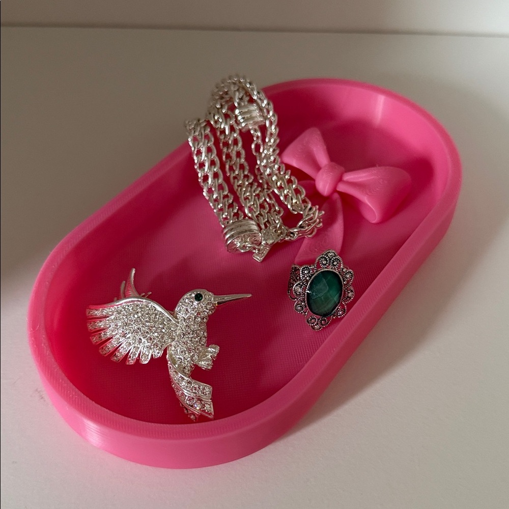 Pink Ribbon Jewelry Tray
